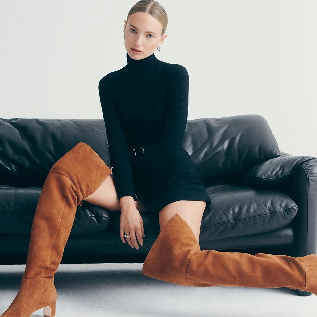 knee high suede boots