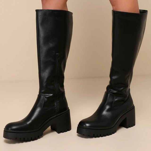 black boots knee high