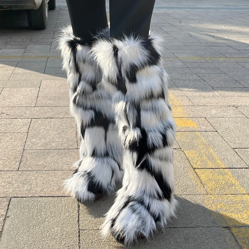 knee high furry boots