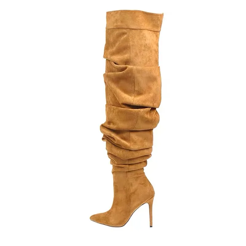 slouchy knee high boots