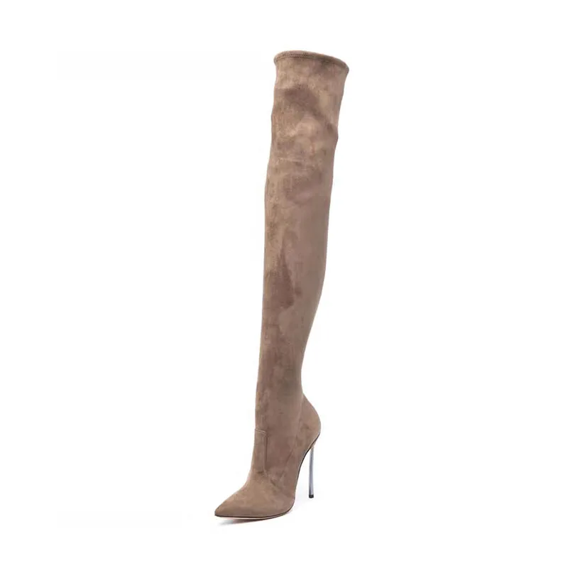 brown suede boots knee high