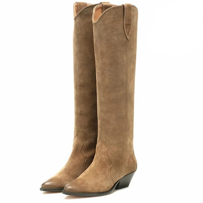 suede boots knee high