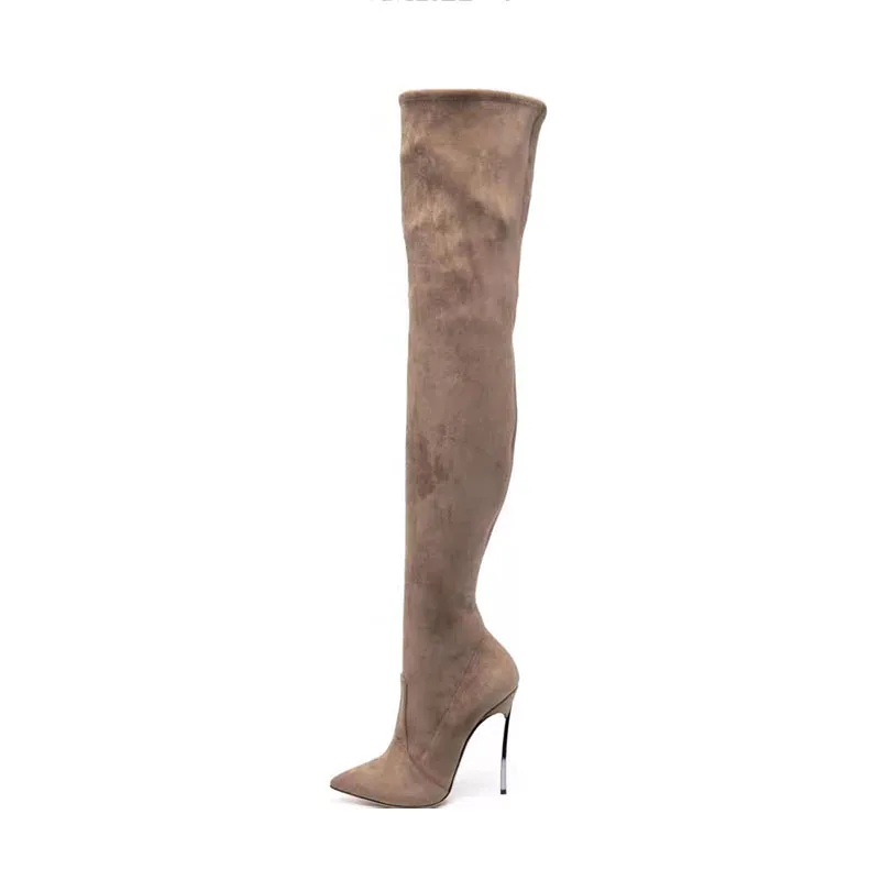 brown suede boots knee high