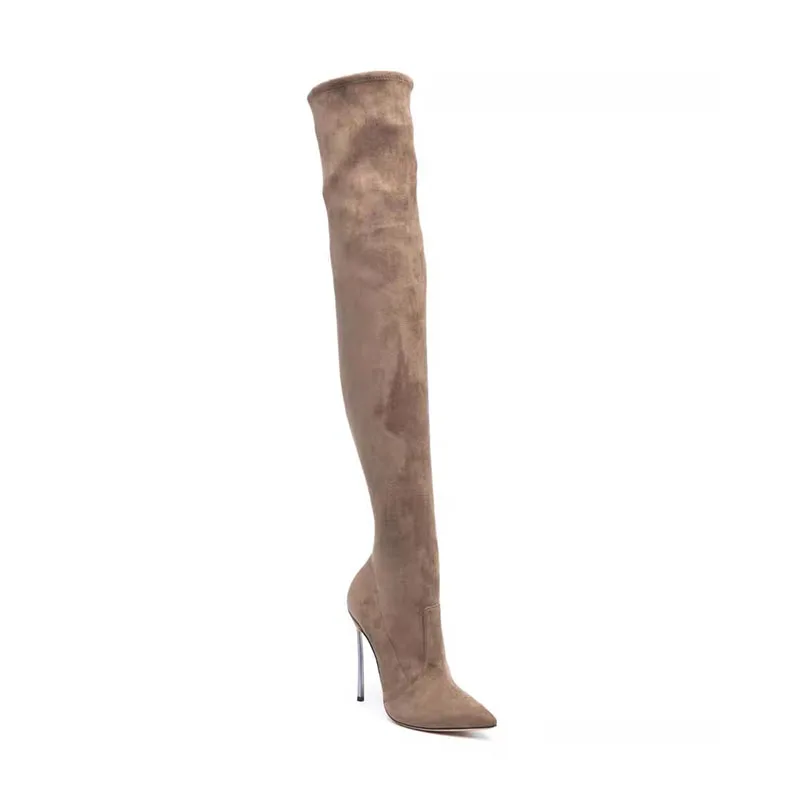 brown suede boots knee high