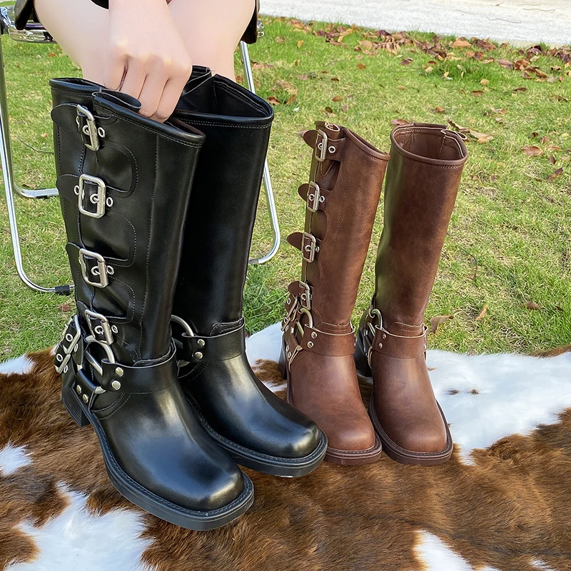 knee high boots heels