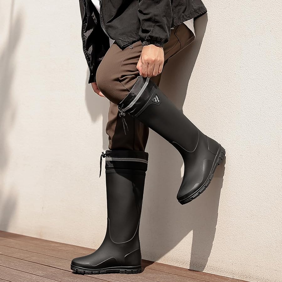 knee high rubber boots