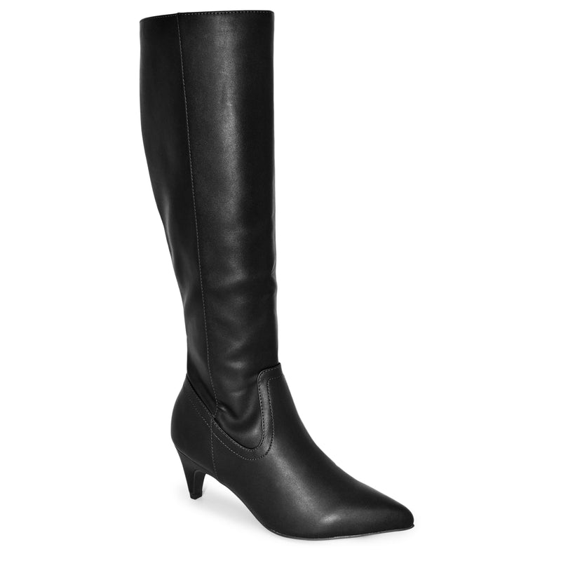 kitten heel knee high boots