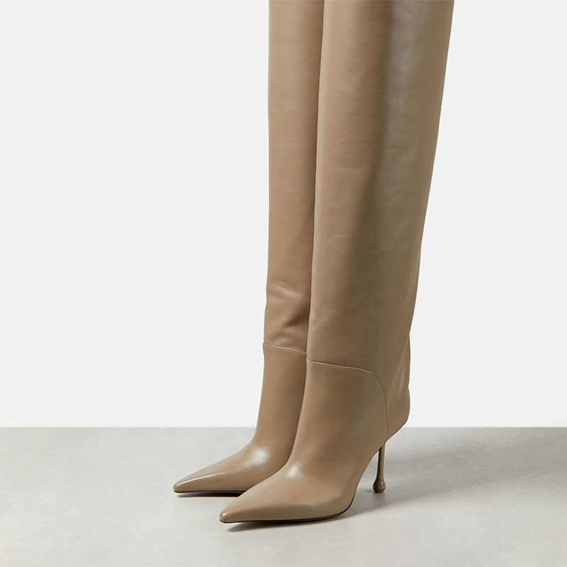 knee high heeled boots