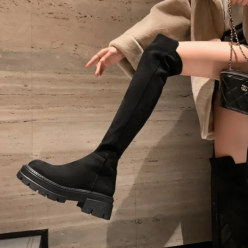 knee high boots suede