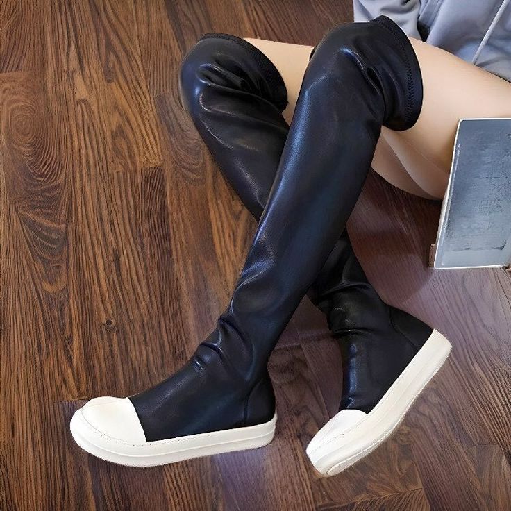 rick owens knee high boots