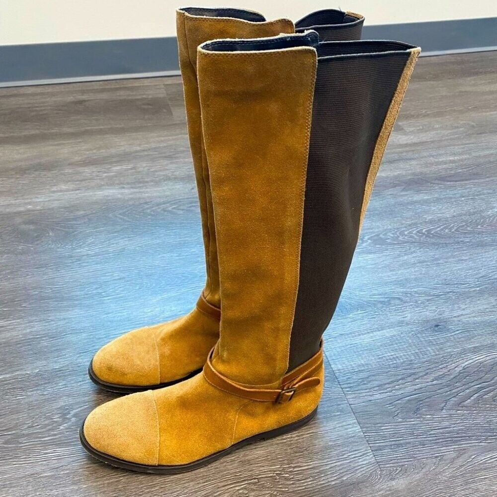 camel knee high boots