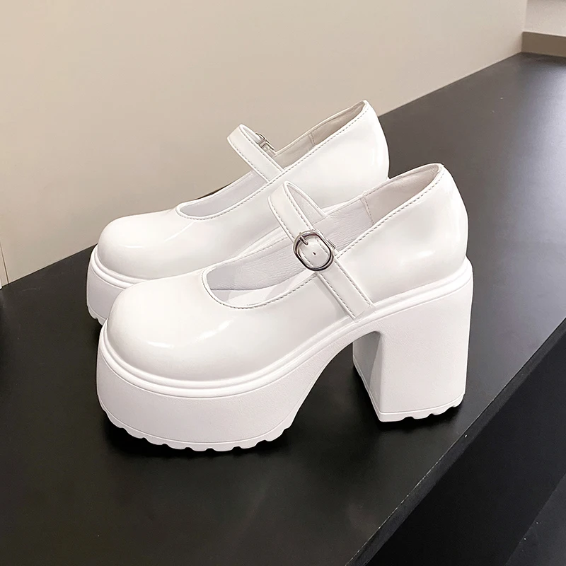 white mary jane shoes heels