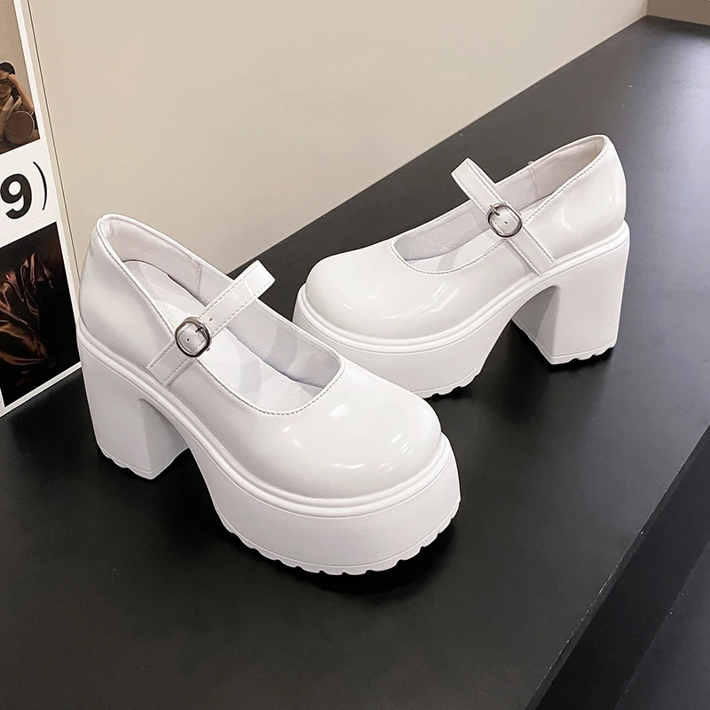 white mary jane shoes heels