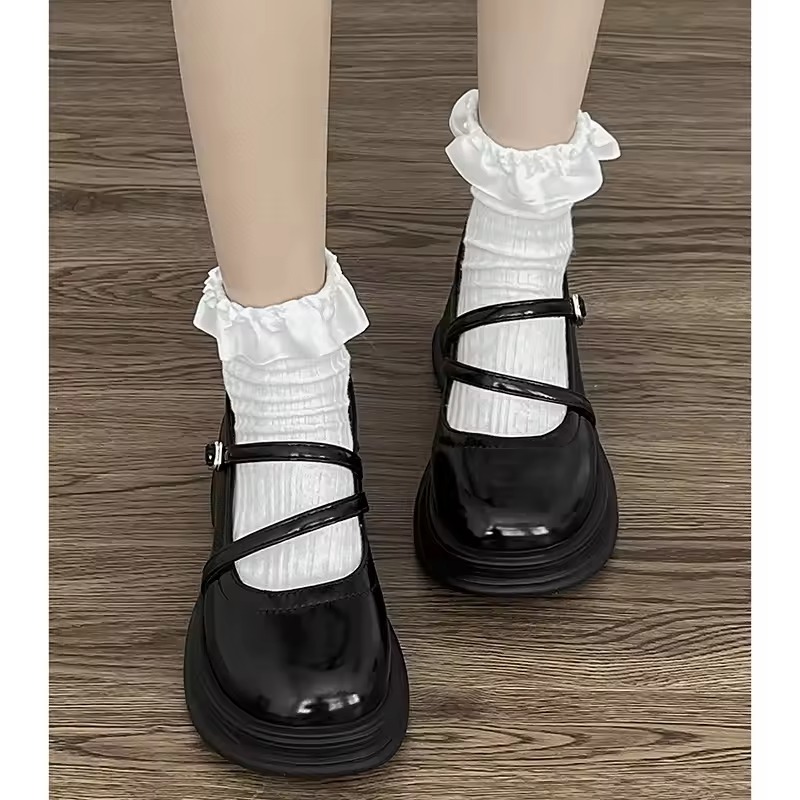 black platform mary jane shoes